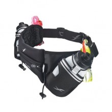 Беговая сумка-пояс Fitletic Hydra 16 c двумя бутылочками по 240 мл, черная, размер L