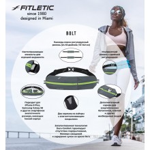 Беговая сумка на пояс Fitletic Bolt, черный/синий
