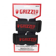 Ремни для запястья Grizzly Fitness 8668-04 (пара, черный/красный)