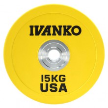 Диск бампированный для CrossFit IVANKO OBPX, 15 кг