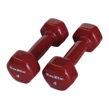Гантели аэробные в виниловой оболочке INEX IN/IVD-4, вес: 1,8 кг