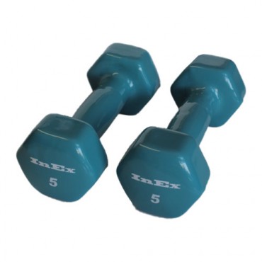 Гантели аэробные в виниловой оболочке INEX IN/IVD-5, вес: 2,25 кг
