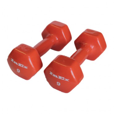 Гантели аэробные в виниловой оболочке INEX IN/IVD-9, вес: 4 кг