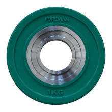 Диск бампированный обрезиненный цветной FOREMAN FM/BM-1KG-GN, вес: 1 кг