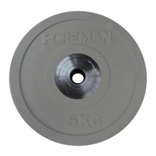 Диск бампированный обрезиненный цветной FOREMAN FM/BM-5KG-GY, вес: 5 кг