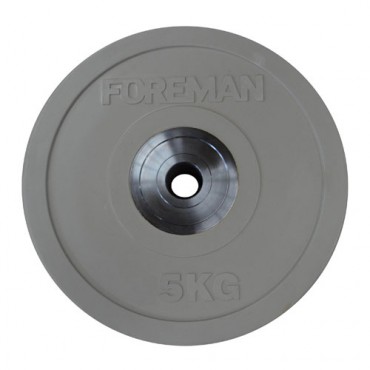 Диск бампированный обрезиненный цветной FOREMAN FM/BM-5KG-GY, вес: 5 кг