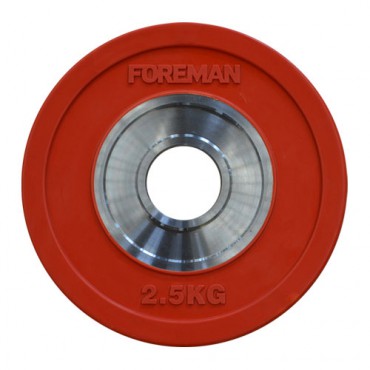 Диск бампированный обрезиненный цветной FOREMAN FM/BM-2,5KG-RD, вес: 2,5 кг