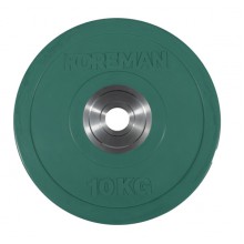 Диск бампированный обрезиненный цветной FOREMAN FM/BM-10KG-GN, вес: 10 кг