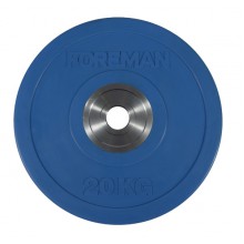 Диск бампированный обрезиненный цветной FOREMAN FM/BM-20KG-BL, вес: 20 кг