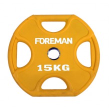 Диск X-Training уретановый цветной FOREMAN FM/UPX-15KG-YL (15 кг)